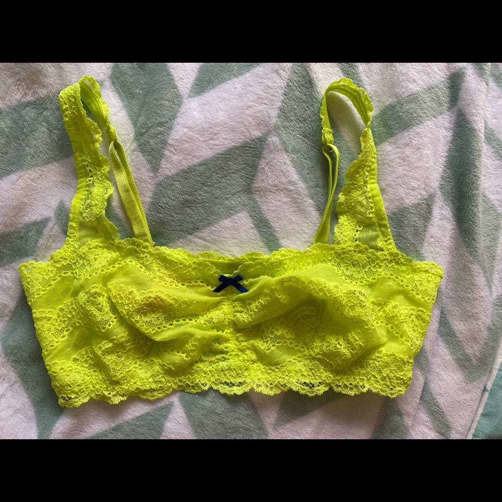 Neon lace bralet pink Victoria’s Secret S festival